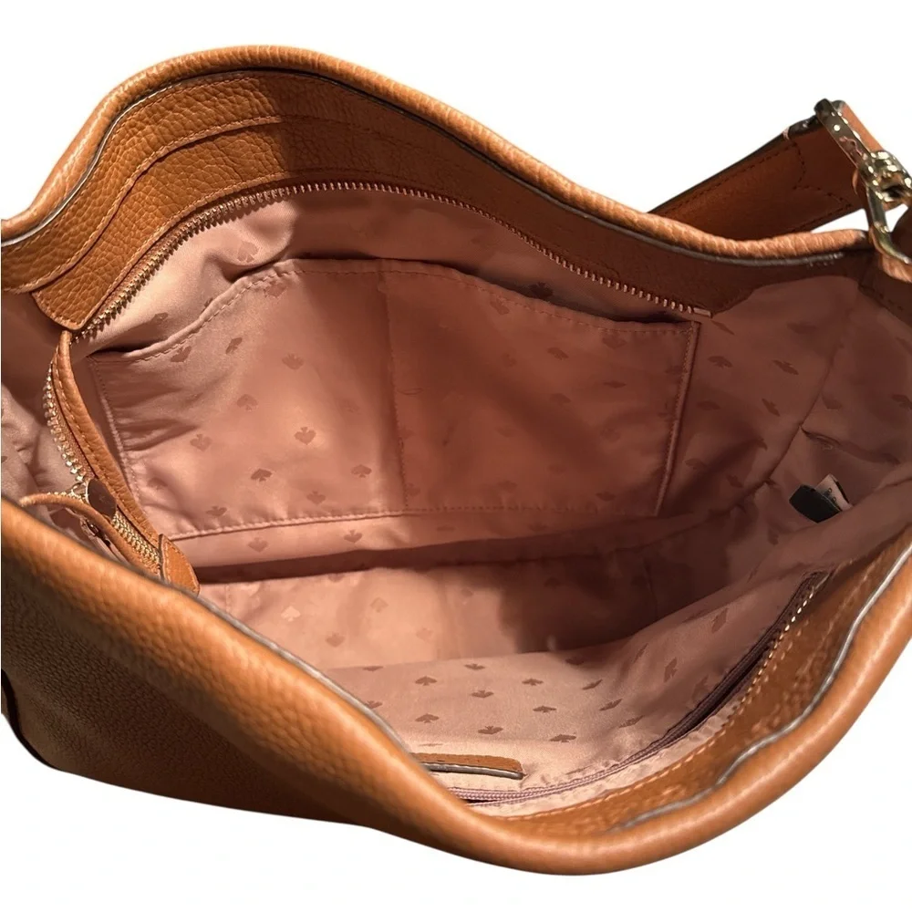 kate spade Brown Pebbled Leather Shoulder Bag